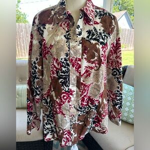 Investments Gold Label Multicolor Floral Button Down Shirt